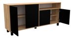 Vajillero-Doors-4-Puertas-Mosconi-Nebraska-170-X-40-X-77-Cm-Color-Nebraska-Natural---Negro