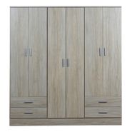 Placard Tana Plus 6ptas 4caj Melamina Dormitorio+++ Color Fresno Blanco