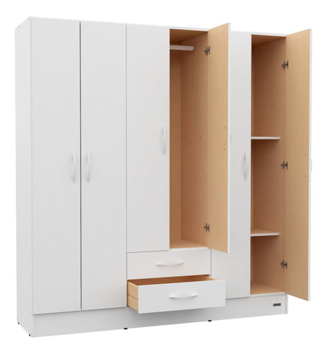 Placard-6-Puertas-2-Cajones-Mosconi-Interior-S-pintar-Blanco