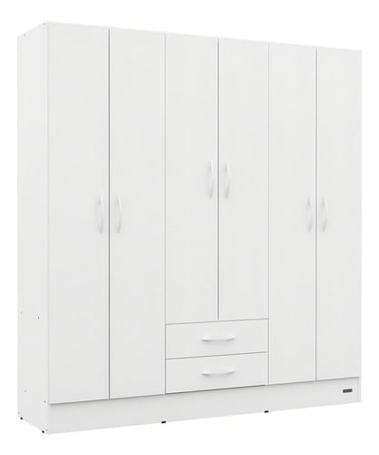Placard-6-Puertas-2-Cajones-Mosconi-Interior-S-pintar-Blanco