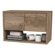 Alacena Para Baño Colgante Con Dos Puertas Y Estante Delos Color Roble Nebraska Gris