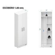 Escobero Organizador De Limpieza 1,80m 2 Puertas Blanco