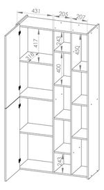Biblioteca-Estanteria-Minimalista-2-Puertas-Organizador-Roble-Davos-Gris-Arcilla