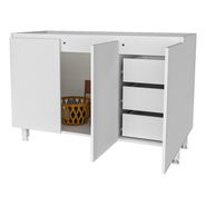 Mueble Bajo Mesada 120 Cm Moderna Cocina 3 Puertas Melamina