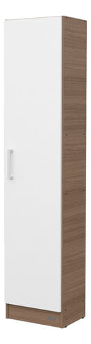 Columna-180-Cm-Despensero-Armario-Con-1-Puerta-En-Melamina-Carvalho-Mezzo-frente-Blanco