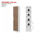 Columna-180-Cm-Despensero-Armario-Con-1-Puerta-En-Melamina-Carvalho-Mezzo-frente-Blanco