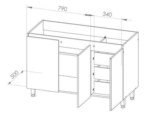 Mueble-Bajo-Mesada-120-Cm-Moderna-Cocina-3-Ptas-Melamina-----BLANCO-LACA
