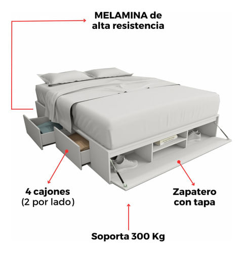 Table-s-6443-Baul-2-1-2-Plazas-Cama-Cajonera-Con-Zapatero-Sommier-200-X-160-Queen-Everest