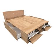 Cama Box Plataforma 2plazas 4caj Baulera Zapatero 140x190 +