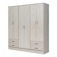 Placard Ropero Ricchezze Tana Eco 6 Puertas 4 Cajones Color Fresno Blanco