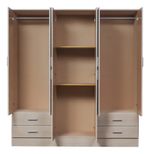Placard-Ropero-Ricchezze-Tana-Eco-6-Puertas-4-Cajones-Color-Fresno-Blanco
