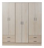 Placard-Ropero-Ricchezze-Tana-Eco-6-Puertas-4-Cajones-Color-Fresno-Blanco