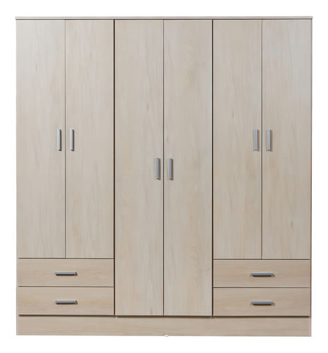 Placard-Ropero-Ricchezze-Tana-Eco-6-Puertas-4-Cajones-Color-Fresno-Blanco
