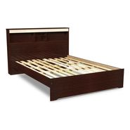 Cama Tradicional/temática Ricchezze Ecopack 2 Plazas Color Caoba Fabricada En Madera