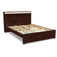Cama Tradicional/temática Ricchezze Ecopack 2 Plazas Color Tabaco Maple Fabricada En Madera