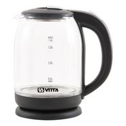 Pava Electrica Vitta Hervidora Vidrio 1,8l 1500w Corte Auto. Color Negro