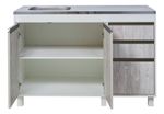 Mueble-Bajo-Mesada-Cocina-120-Cm-2-Ptas-3-Caj---Sin-Bacha-Pino-Cascina-con-perfiles-bronce