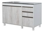 Mueble-Bajo-Mesada-Cocina-120-Cm-2-Ptas-3-Caj---Sin-Bacha-Pino-Cascina-con-perfiles-bronce