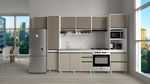 Mueble-Bajo-Mesada-Cocina-120-Cm-2-Ptas-3-Caj---Sin-Bacha-Pino-Cascina-con-perfiles-bronce