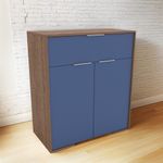 Comoda-Chifonier-Melamina-1-Cajon-2-Puertas-Minimalista------Roble-Davos---Azul-Cosmico