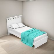Cama Infantil Juvenil Moderna 1 Plaza Simil Laqueado