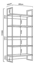 Biblioteca-Estanteria-Estilo-Industrial-Melamina---Hierro-Roble-Natural-con-Hierro-Negro