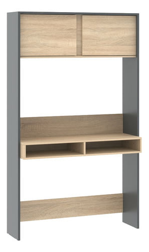 Escritorio-P--Pc-Mesa-De-Computacion-Alzada-Oficina-Hogar----GRIGIO-OSCURO-ROBLE-BARDOLINO