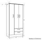 Placard-Ropero-Armario-Guardado-86-Cm-Tana-Eco-3-Ptas-Abrir-Fresno-blanco