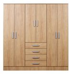 Placard-Dormitorio-6ptas-4caj-Melamina-Linea-Imperio-Hickory-Natural