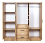 Placard-Dormitorio-6ptas-4caj-Melamina-Linea-Imperio-Hickory-Natural
