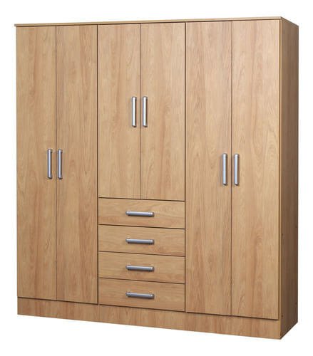 Placard-Dormitorio-6ptas-4caj-Melamina-Linea-Imperio-Hickory-Natural