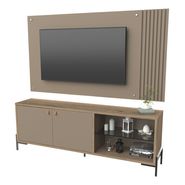 Rack + Panel Lcd 65 2ptas Modular Incluye Soporte Para Tv Color Roble Davos/gris Arcilla