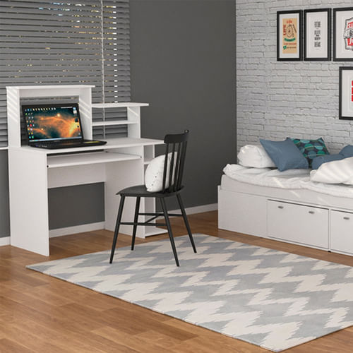 Escritorio-Mesa-Para-Pc-Con-Bandeja-Y-Estantes-Melamina--Blanco