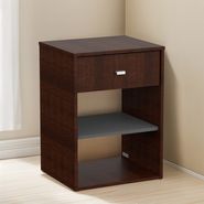 Mesa De Luz De Apoyo En Melamina Con 1 Cajon + Estante