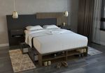 Box-De-Cama-Con-Cajonera---Zapatero-Organizador-Base-Somier-Nogal-con-negro
