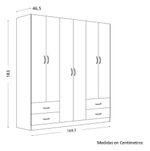 Placard-Ropero-Armario-Guardado-169cm-Tana-Eco-6-Ptas-Abrir-Moccha
