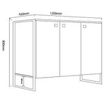 Comoda-Estilo-Industrial---Vajillero-Bahiut-Bar-Mesa-Led-Tv--Roble-Termo-Negro