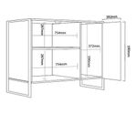 Comoda-Estilo-Industrial---Vajillero-Bahiut-Bar-Mesa-Led-Tv--Roble-Termo-Negro