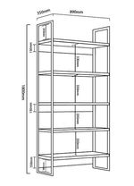Biblioteca-Estanteria-Estilo-Industrial-Melamina---Hierro----Roble-Natural-con-Hierro-Negro