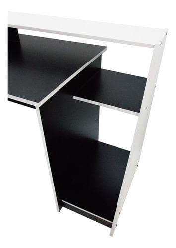 Escritorio-Gamer-Mesa-Pc-Alzada-Porta-Cpu-Juvenil-Moderno---Negro-Blanco