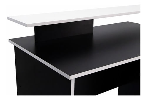 Escritorio-Gamer-Mesa-Pc-Alzada-Porta-Cpu-Juvenil-Moderno---Negro-Blanco