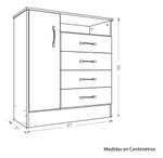Comoda-P-dormitorio-Chifonier-1pta-4caj-Melamina-Nevada