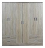Placard-Tana-Plus-6ptas-4caj-Melamina-Dormitorio----Color-Fresno-Blanco