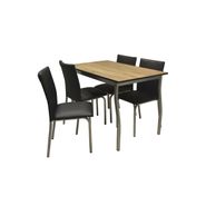 Combo Mesa Zambia 1,20M + 4 Sillas Mandra Dakot Negro