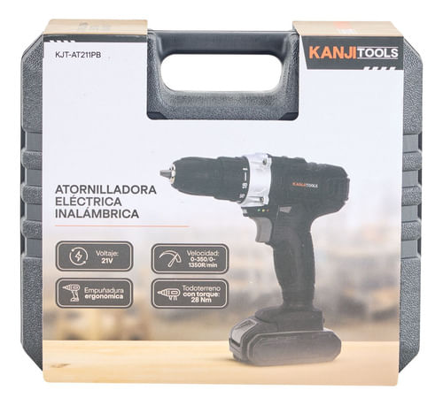 Taladro-Atornillador-Inalambrico-Kanji-21v-Kjt-at211pb-Lh-Color-Negro