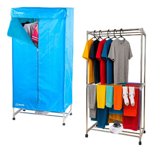 Secador-De-Ropa-A-Calor-Tender-Vertical-2en1-Portatil-Vitta-Azul