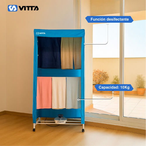 Secador-De-Ropa-A-Calor-Tender-Vertical-2en1-Portatil-Vitta-Azul