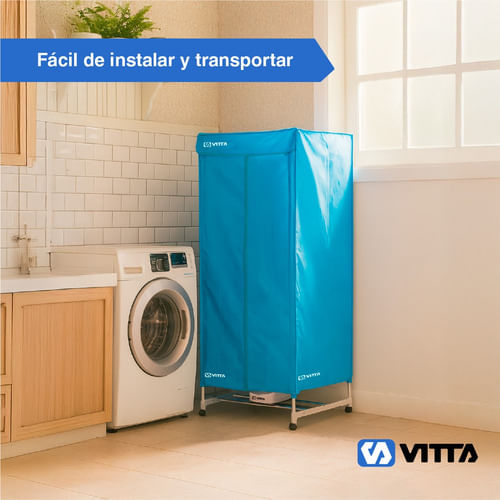 Secador-De-Ropa-A-Calor-Tender-Vertical-2en1-Portatil-Vitta-Azul