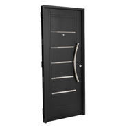Puerta NEGRA 2510 IZQUIERDA Inyectada 80 x 200 Con Barral Curvo 75cm