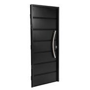 Puerta NEGRA 6510 IZQUIERDA Ciega Chapa Simple barral CURVO 75 cm